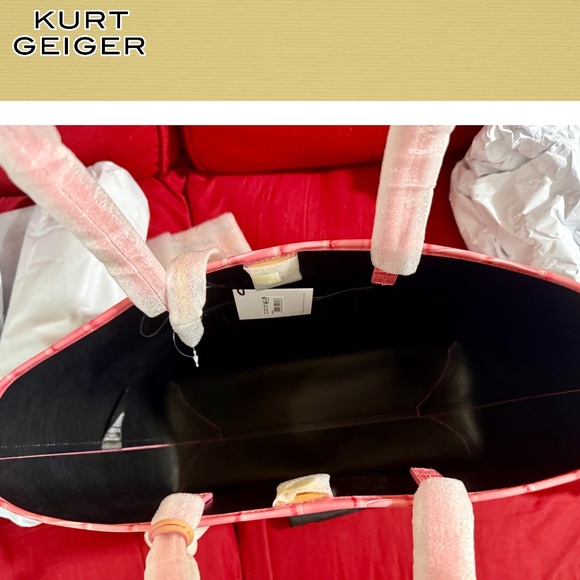 KURT GEIGER LONDON NWT Camden Floral Contrast Trim Shopper Tote Bag w/Pouch - Picture 15 of 17